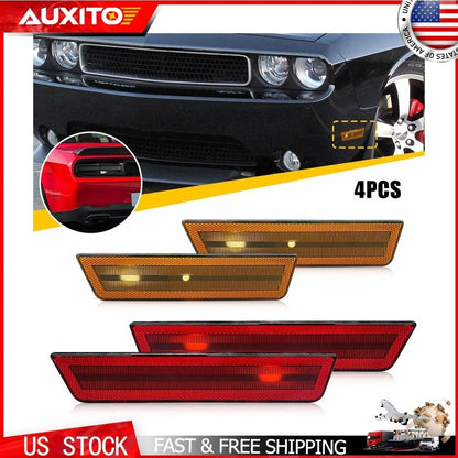 Set of 2 Front Rear Side Marker Light Housing for Dodge Challenger Charger (2008–2014)