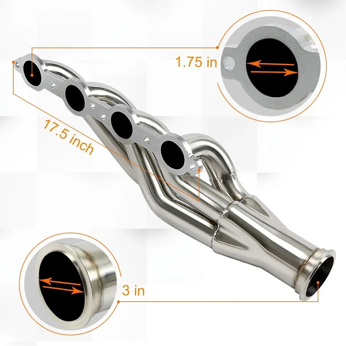 Exhaust Header for SBC Chevy Small Block LS1/LS2/LS3/LS4/LS6 LSX V8 (1997–2014)