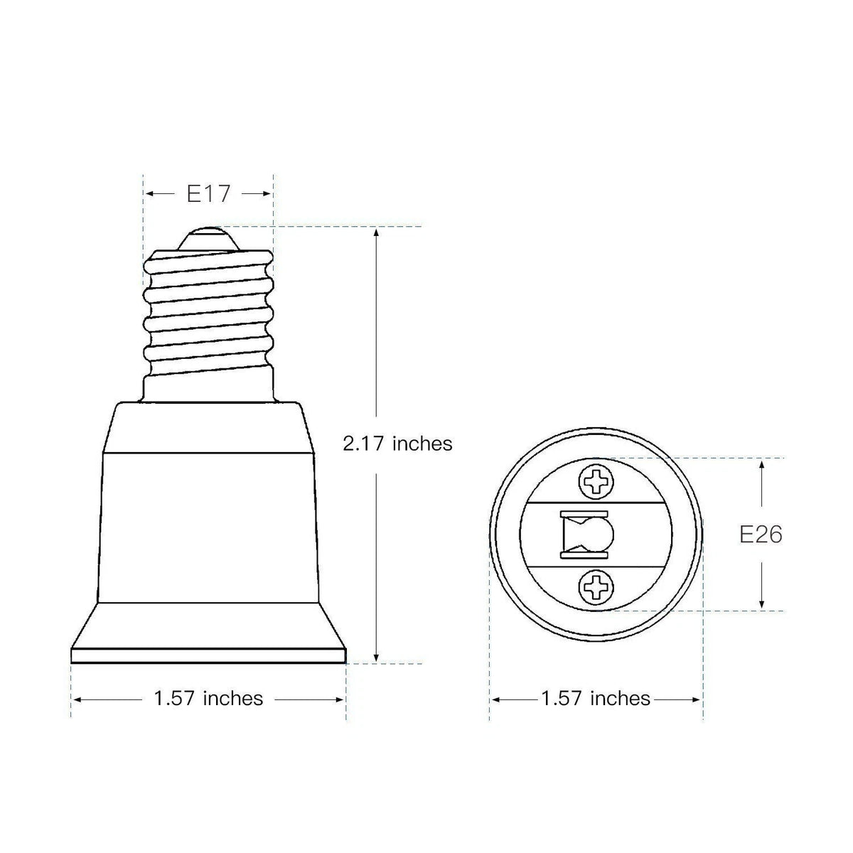 20X E17 to E27 Socket Base Adapter for LED Halogen CFL Bulbs