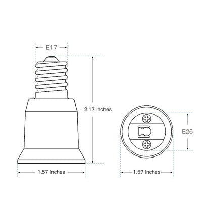 20X E17 to E27 Socket Base Adapter for LED Halogen CFL Bulbs