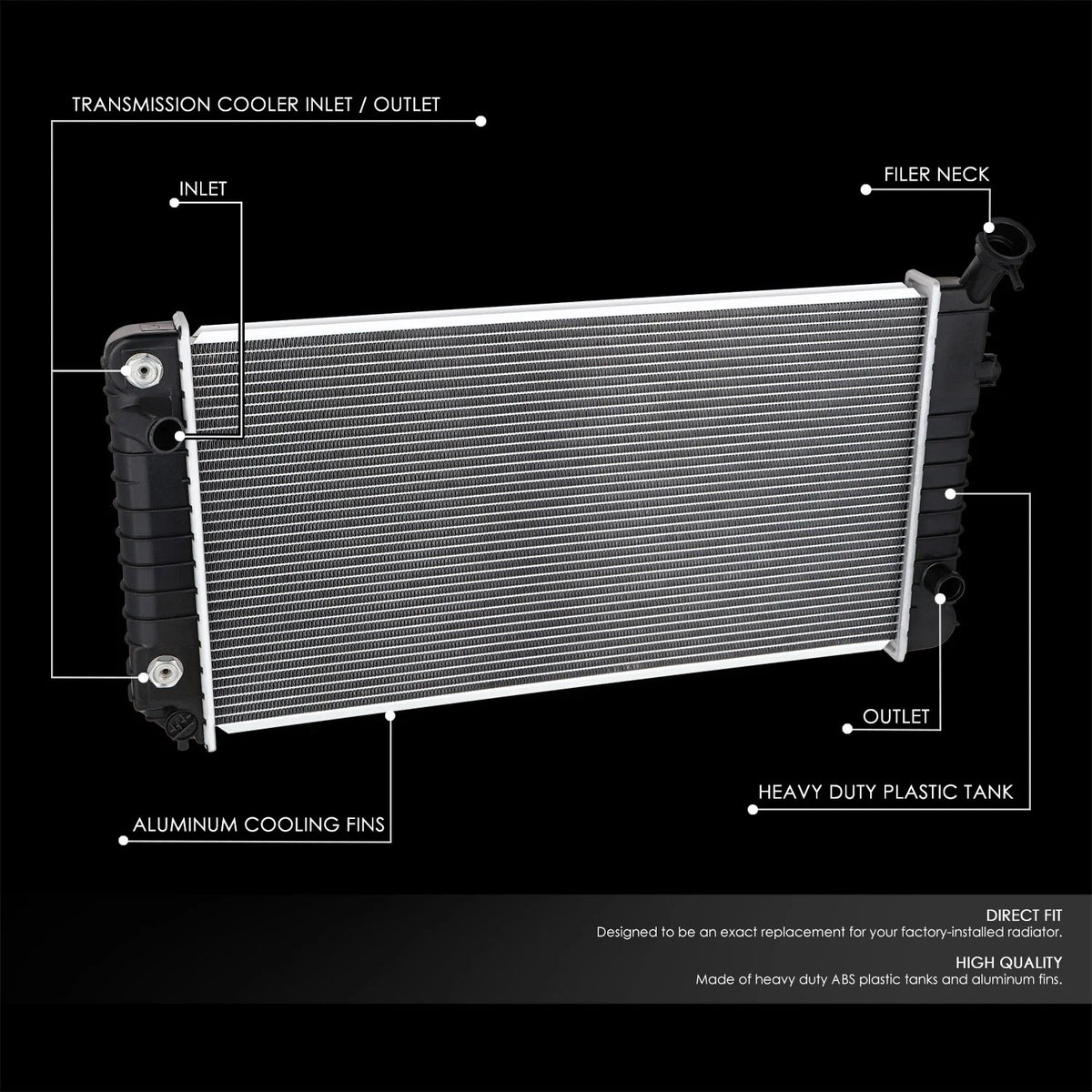 Cooling Radiator for Cutlass Supreme Lumina (1991–1994) 1216 Aluminum