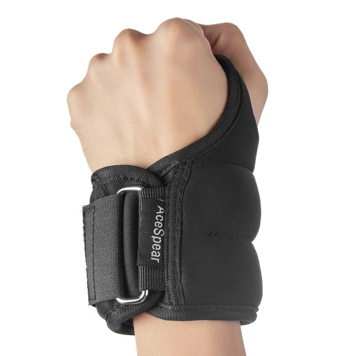 2X Wrist Weights with Thumb Loops for Men Women (1 lb each) - Black
