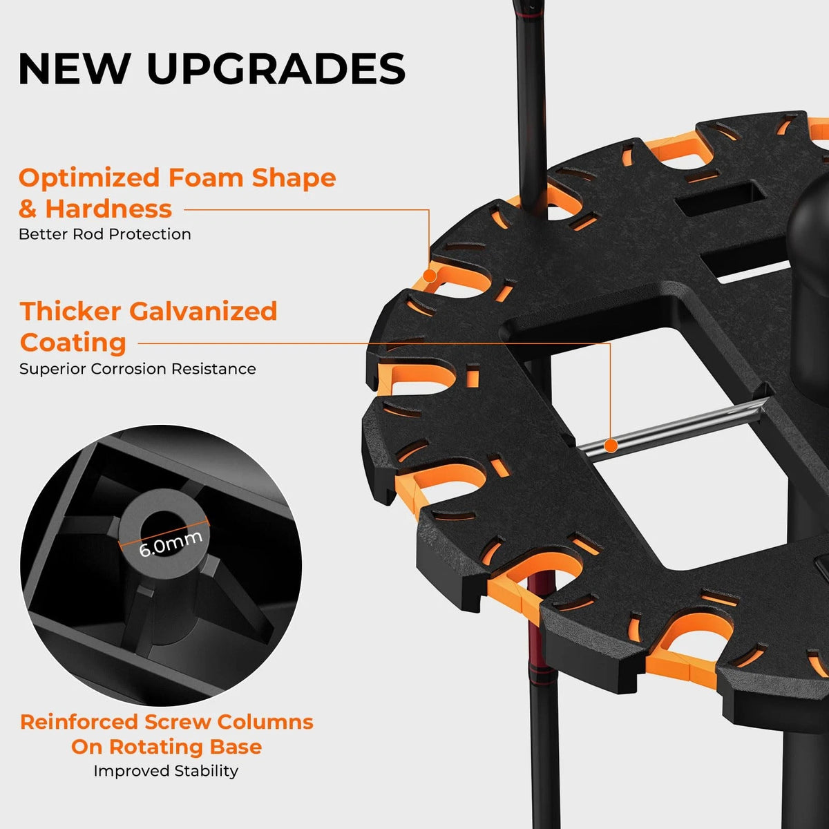 Fishing Rod Holder for Garage (No Rotating Base)