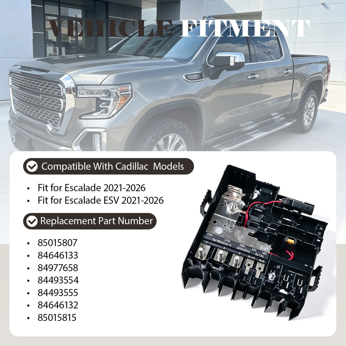 Battery Distribution Fuse Block for Chevy (84493554, 84493555, 84646132, 84646133)