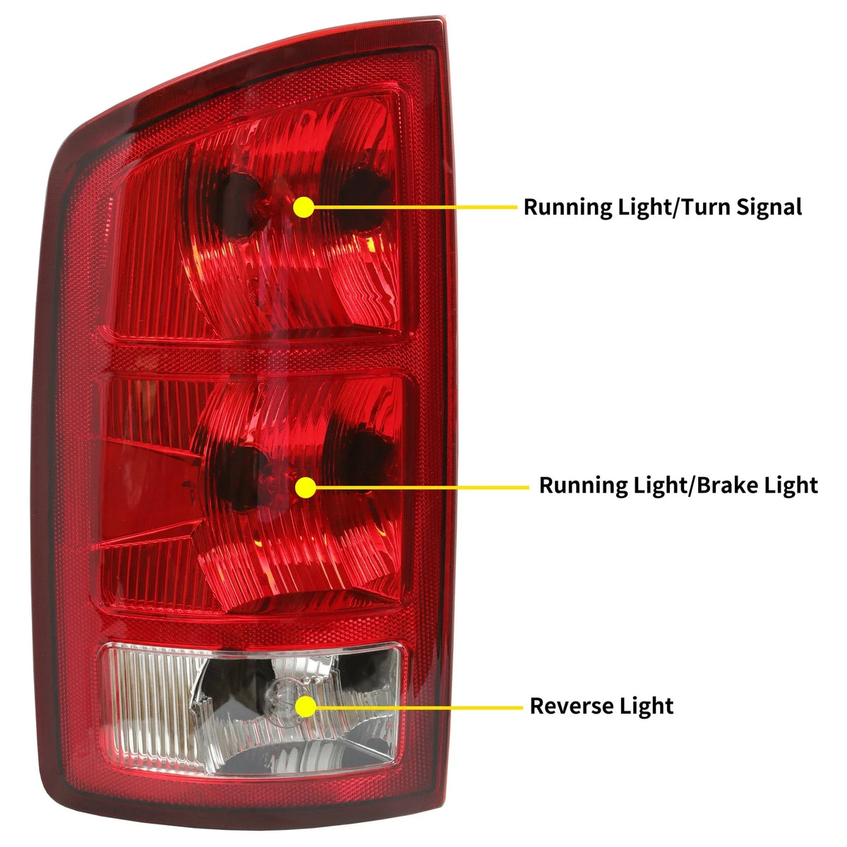 DOT tail lights brake lamps w/bulbs for Dodge Ram 1500 2500 3500 (2002–2006)