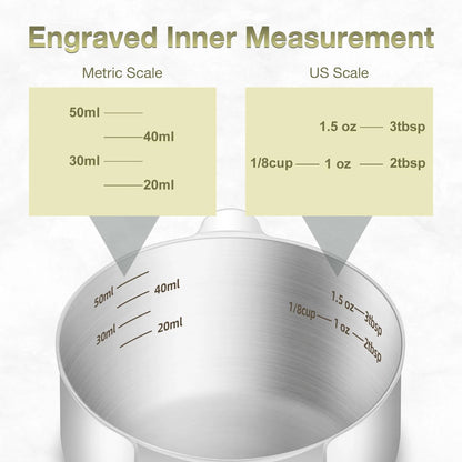 1PCS 1/4 Cup Measuring Cup for Precision Cooking (60ml, 2oz) Silver