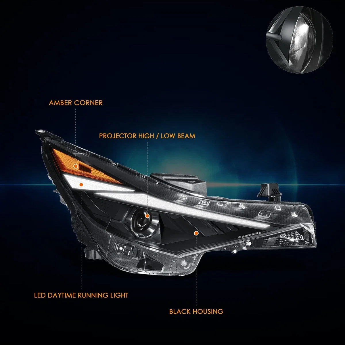 LED Projector Headlight Right Side for Elantra (2021–2022)