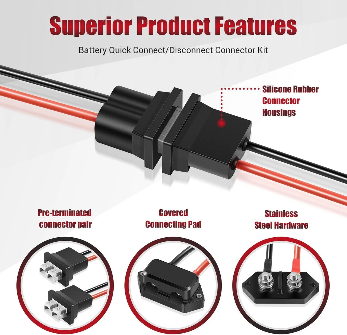 Trolling Motor Quick Connect Plug for Marine Battery Disconnect Connectors