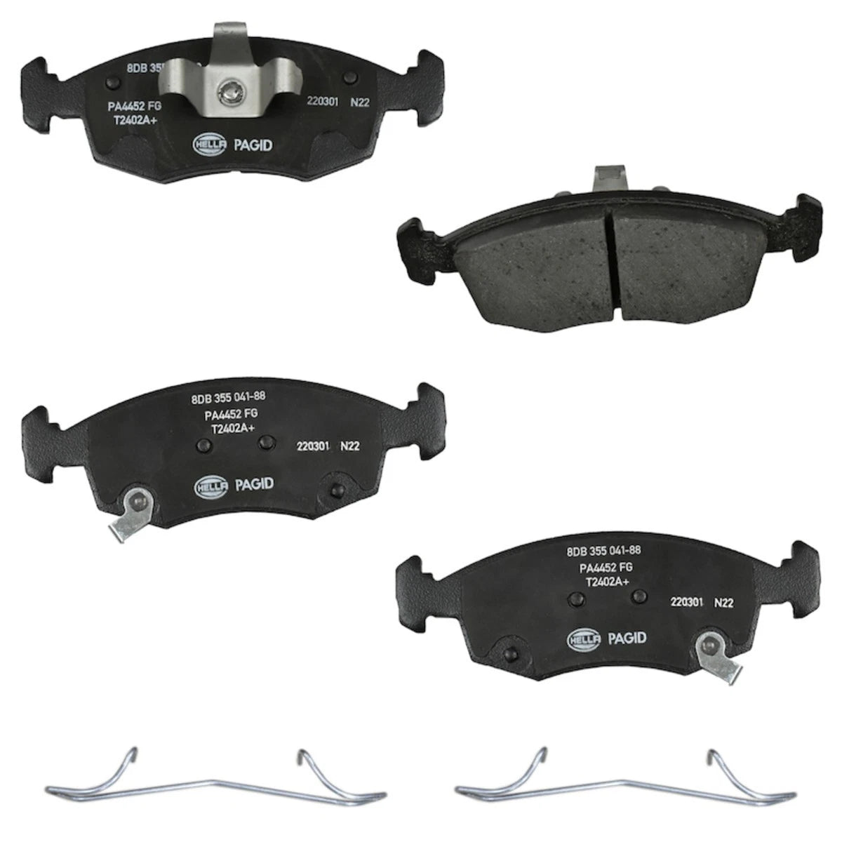 Set of 4 Hella Brake Pad Sets for Fiat 500 (2012–2019)