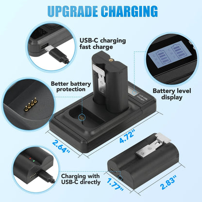 2X 7200mAh Replacement Battery with LED Charger Station for Ring Video