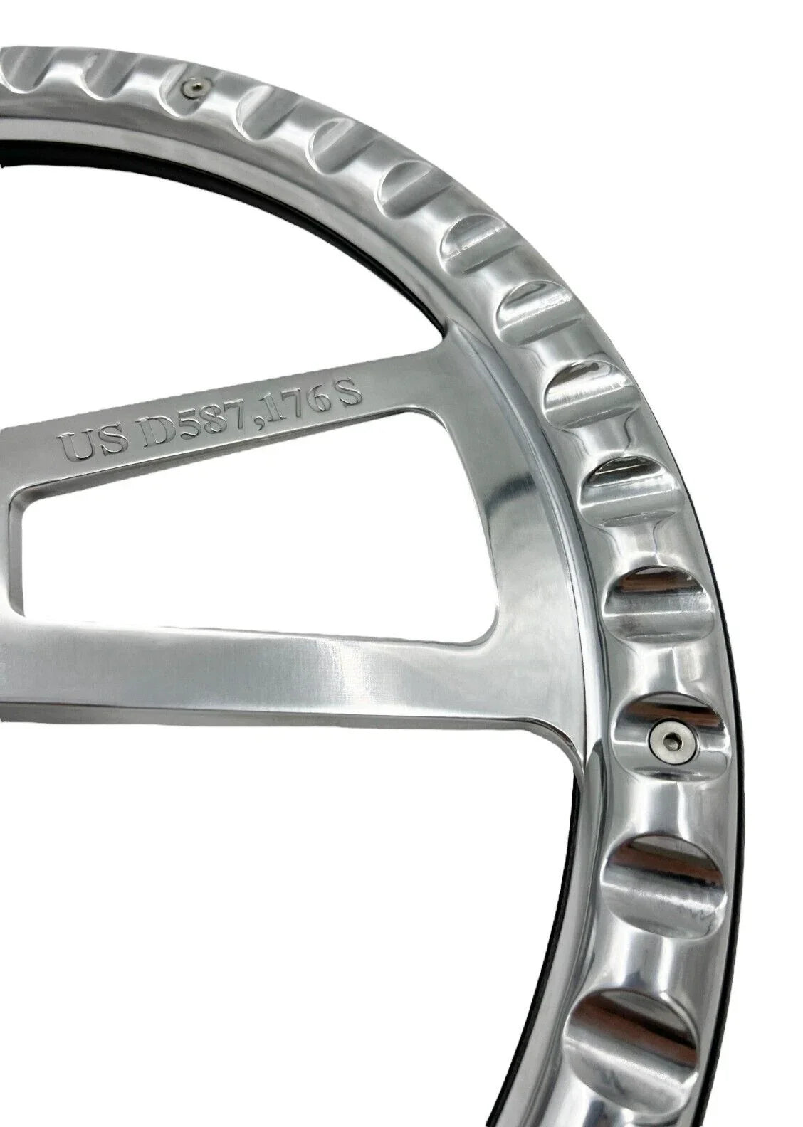 Polished 5 Hole Steering Wheel Rim Red Wrap for Peterbilt Kenworth Freightliner (18")