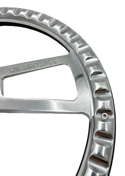Polished 5 Hole Steering Wheel Rim Red Wrap for Peterbilt Kenworth Freightliner (18")