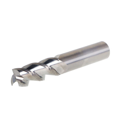 3Pcs 1/2" Diameter 3 Flute Carbide End Mill for Aluminum (Cutting Length 1-1/4")