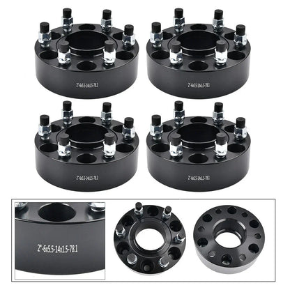 Set of 4 Hubcentric 2" Wheel Spacers for Chevy Silverado Tahoe GMC Sierra 1500 (2007–2023)