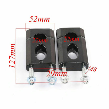 Set of 2 Black Handlebar Mount Clamps Risers 7/8" for Honda XR50 CRF50