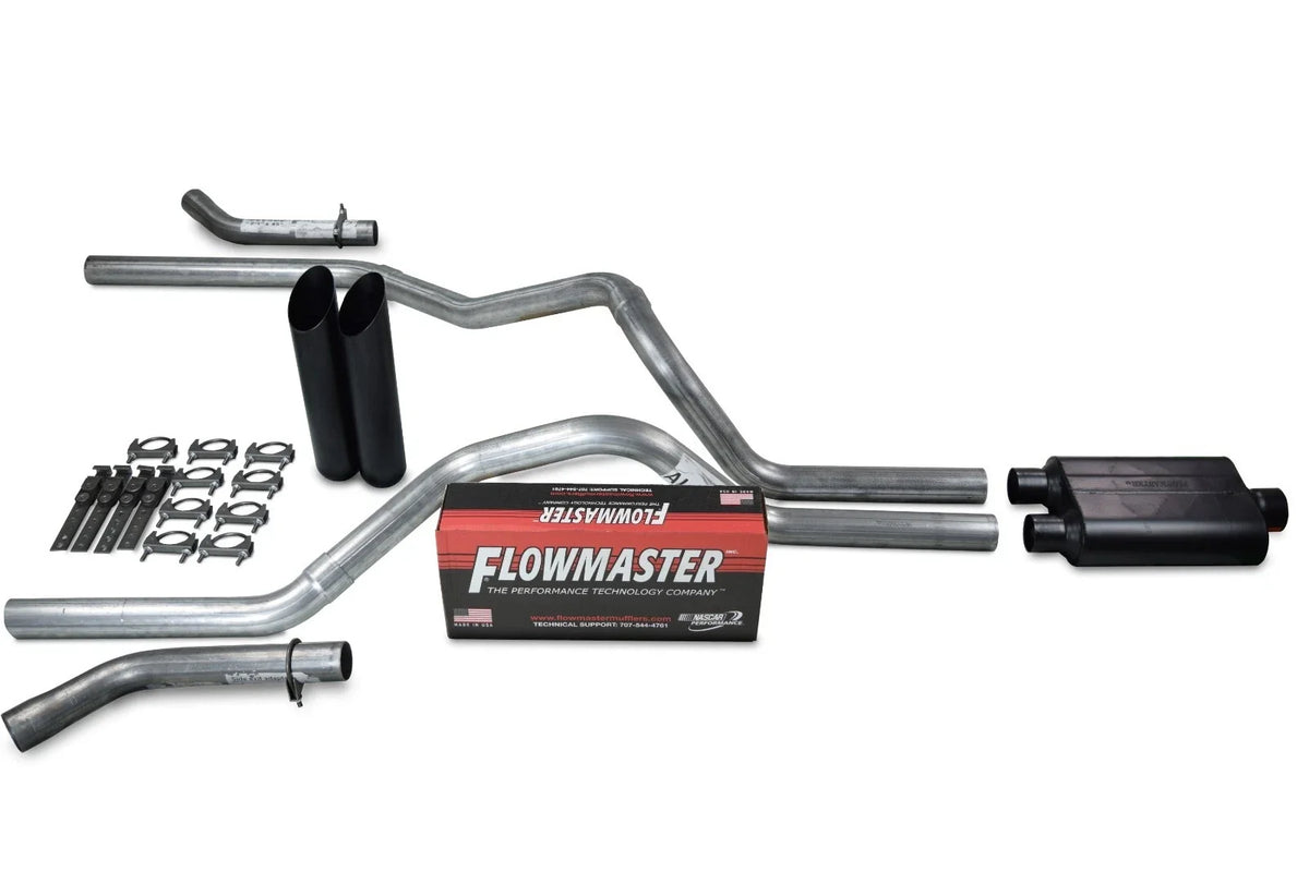 Dual Exhaust Kit for Chevy GMC 1500 (2015–2018) Flowmaster 40 Series Black Tip