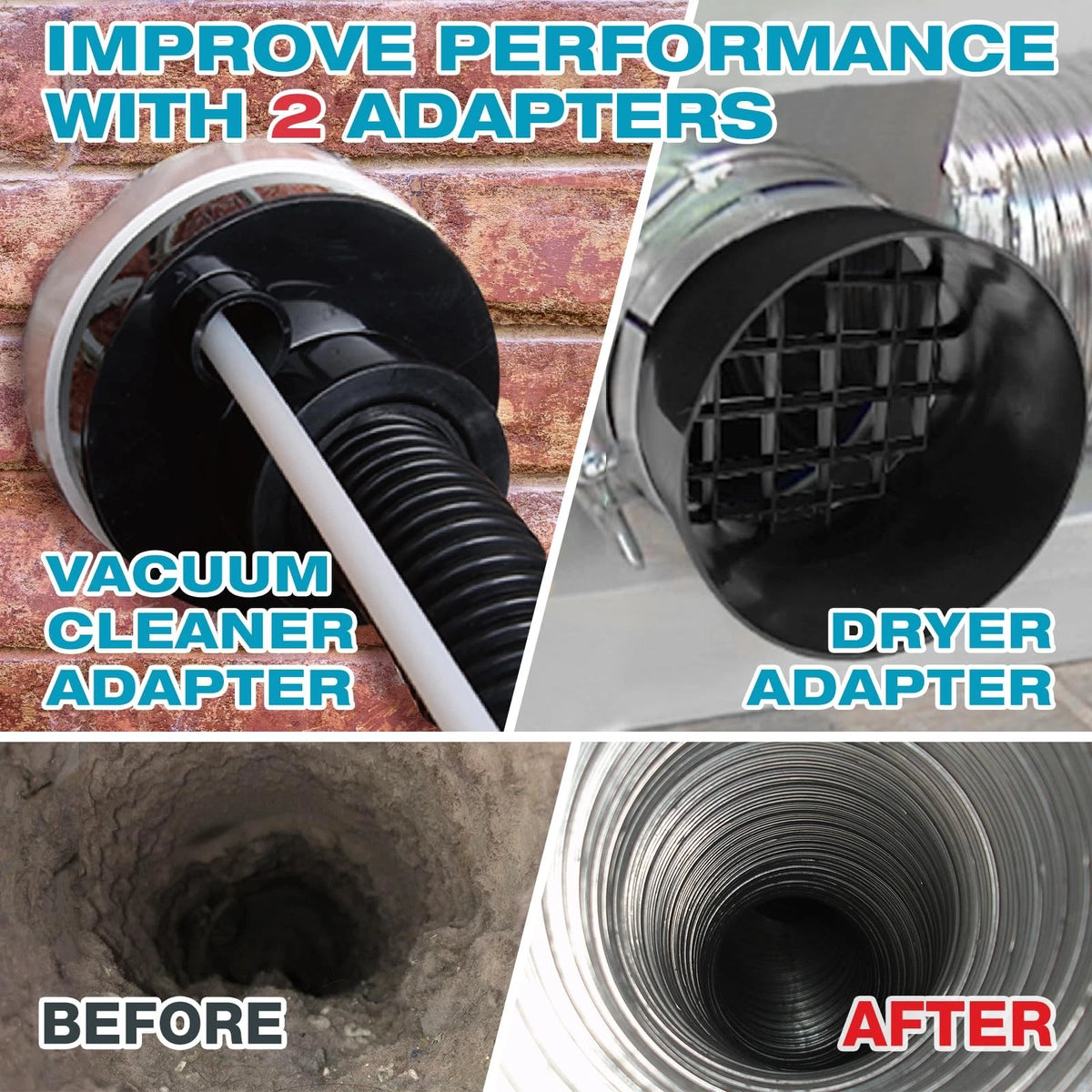 58-Piece Dryer Vent Cleaner Kit for (35 Feet, Blue)