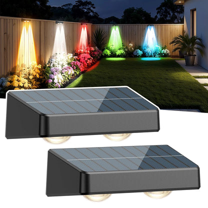 Outdoor Solar LED Wall Lights Waterproof Garden Fence Deck Lamp