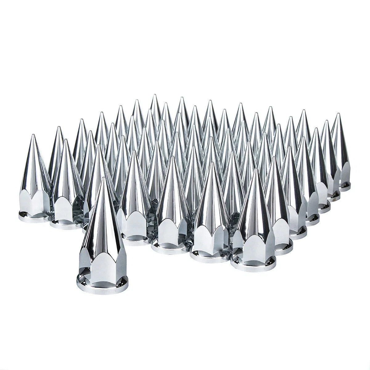 Chrome Spike Lug Nut Covers 33mm Push On Front for Jeep Wrangler (2007–2024)