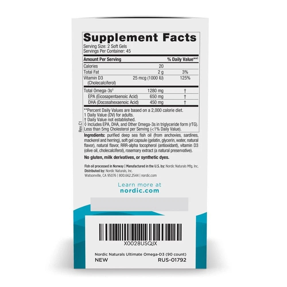 Ultimate Omega-D3 for Nordic Naturals (90 Count)