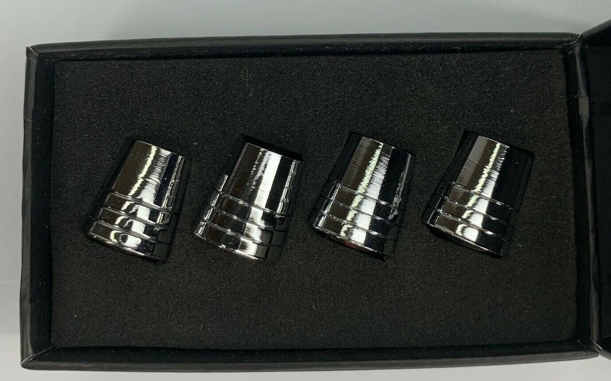 Valve Stem Caps With Corvette C6 Emblem Premium Chrome Tapered Licensed (1997–2004)