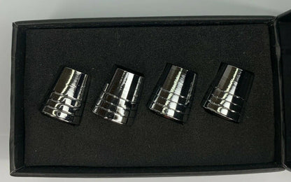 Valve Stem Caps With Corvette C6 Emblem Premium Chrome Tapered Licensed (1997–2004)