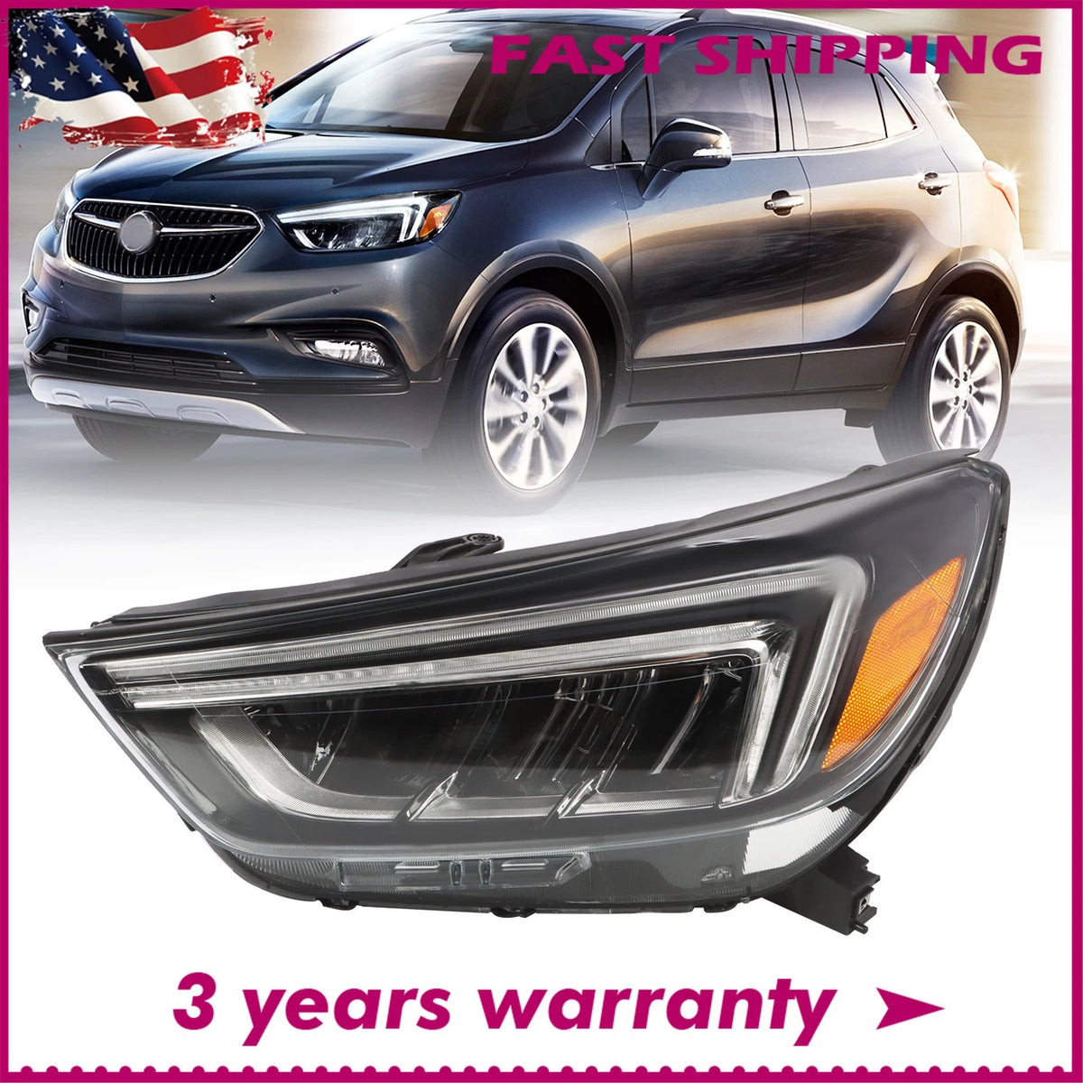 Full LED Headlight for Buick Encore (2017–2020) 42679380, 42740097, GM2502479