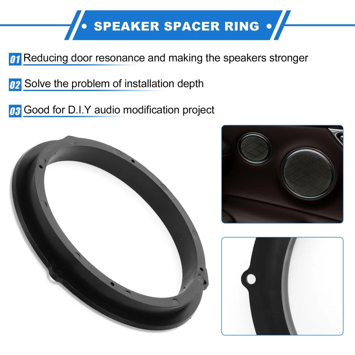 2X Speaker Spacer Ring for Ford Fiesta (6.5")