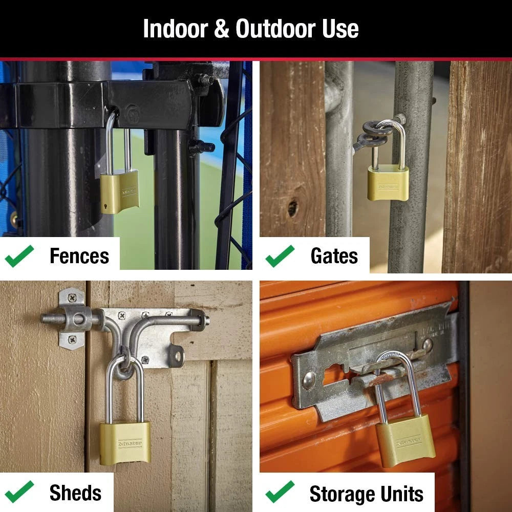 2X Brass Combination Locks for Outdoor Gates (Gold)