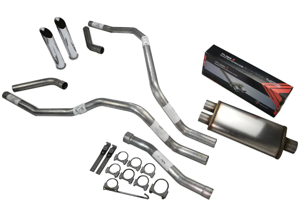 Dual Exhaust Tips for Nissan Titan (2004–2006) 2.5" Flow II Slash Cut