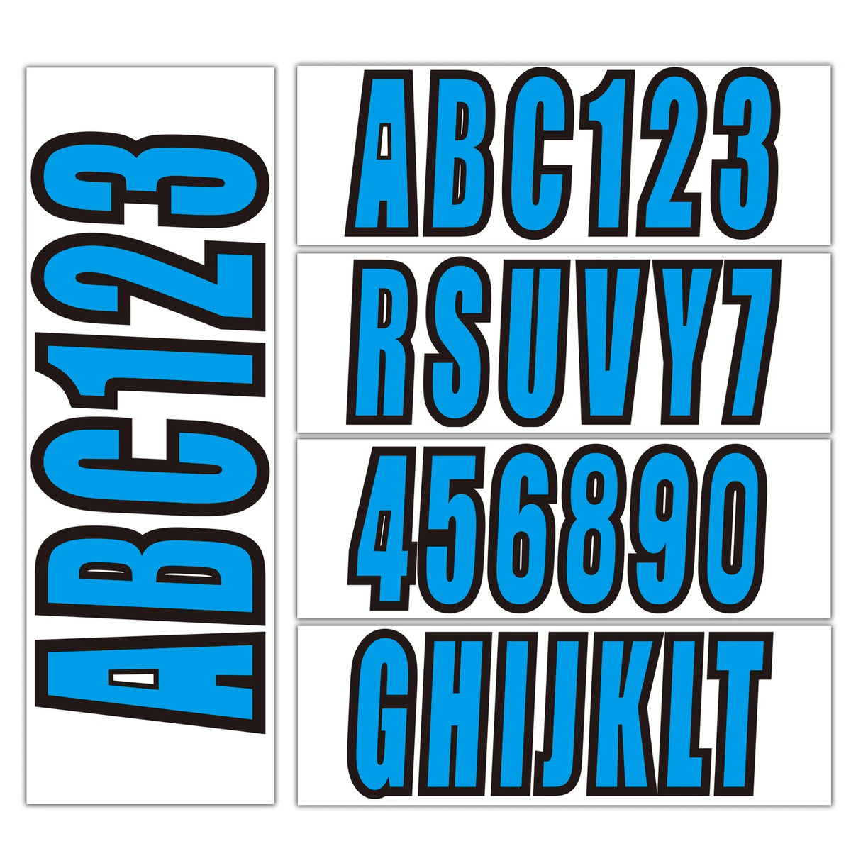 Set of 4 Marine Alpha-Numeric Registration Numbers & Letters Stickers
