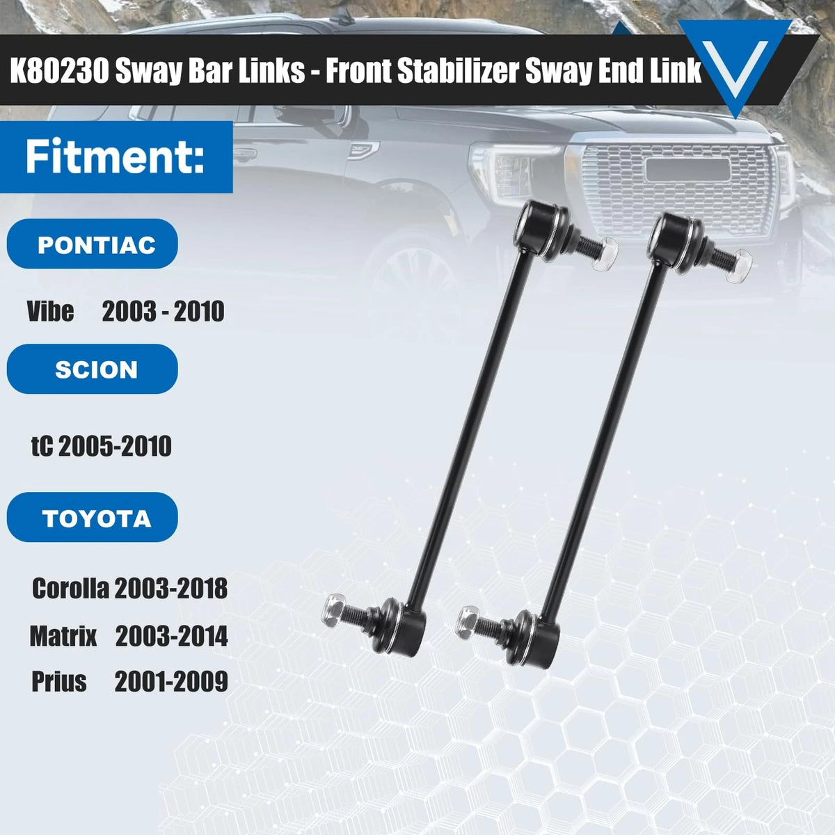 2X Sway Bar Links for Pontiac Vibe (2003–2010)