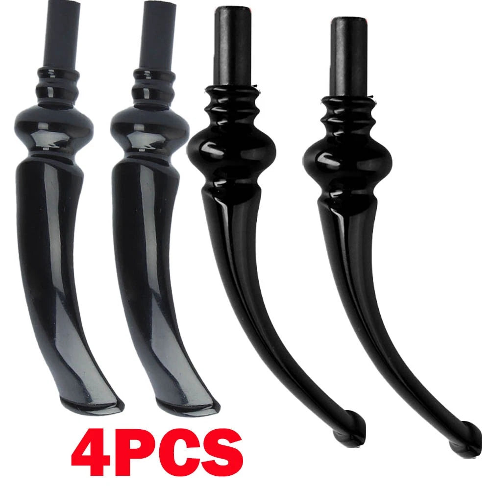 4X 3mm Curved Pipe Stem Acrylic Mouthpiece Replacement for Tobacco Pipe