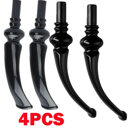 4X 3mm Curved Pipe Stem Acrylic Mouthpiece Replacement for Tobacco Pipe