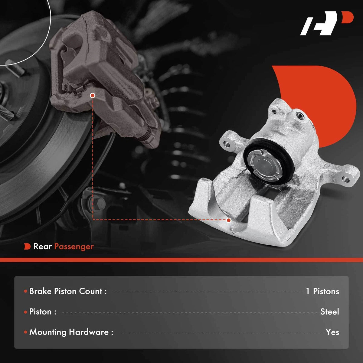 Rear Right Brake Caliper for Audi A6 A6 Quattro A7 Quattro S6 S7 (2012–2018) 4G0615404A 4G0615404F 19-6933 196933