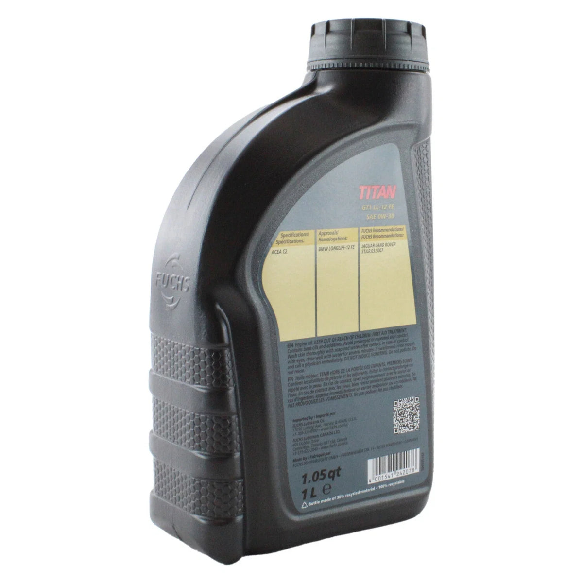 Set of 10 Fuchs TITAN GT1 LL-12 FE SAE 0W-30 Engine Oil 800360908
