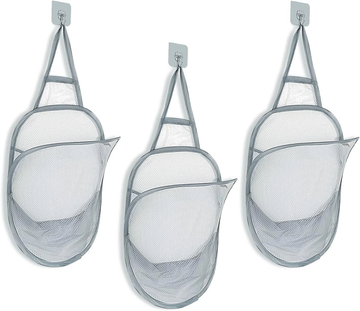 3 Pieces Foldable Mesh Laundry Hamper for Dirty Clothes