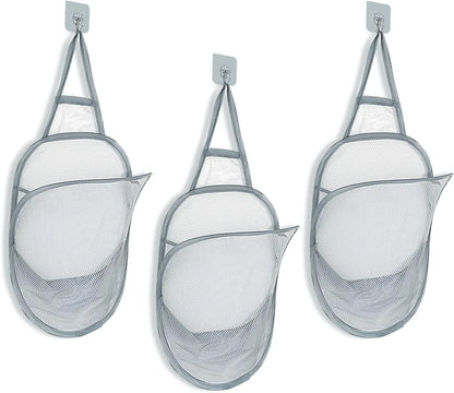 3 Pieces Foldable Mesh Laundry Hamper for Dirty Clothes