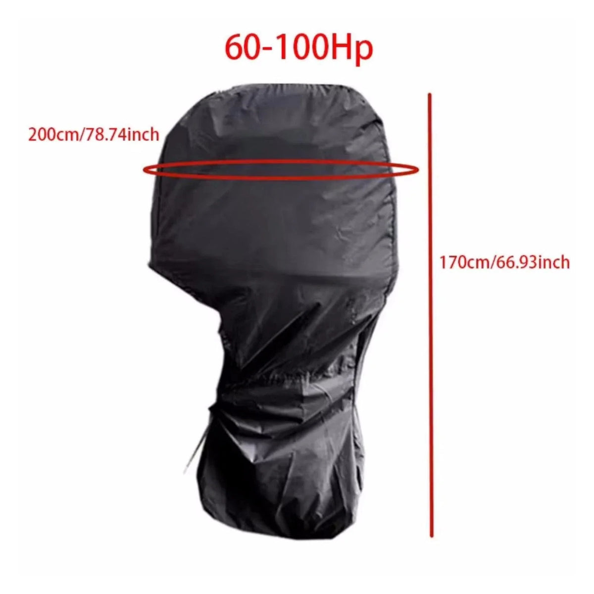Outboard Motor Engine Cover for Yamaha 60-100 HP (Trailerable, Black)