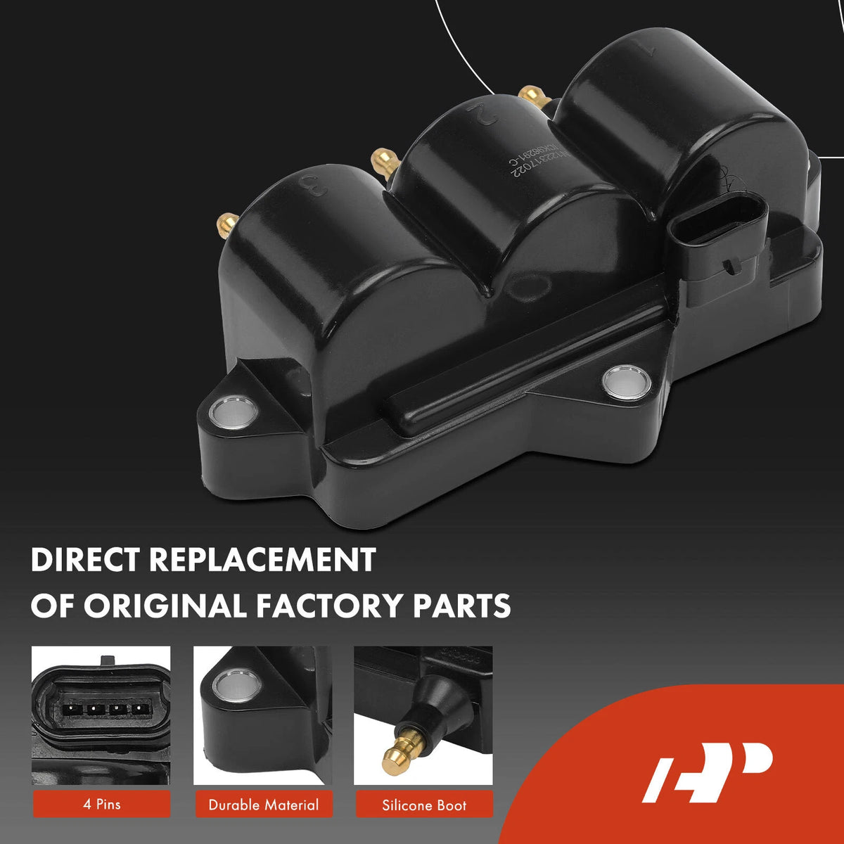 A-Premium Ignition Coil & 3X Iridium Spark Plugs for Chevrolet Spark (2013–2022)