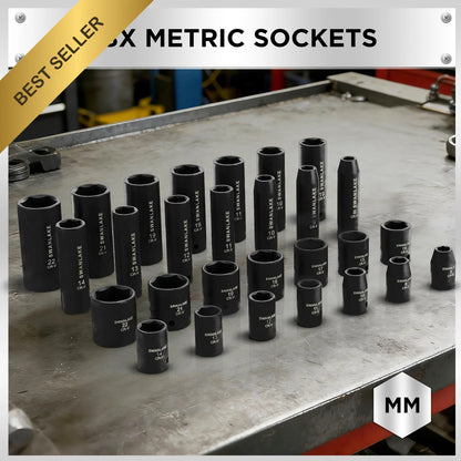 50 Piece Impact Socket Set for SAE Metric Vehicles (3/8 Drive, 6 Point)