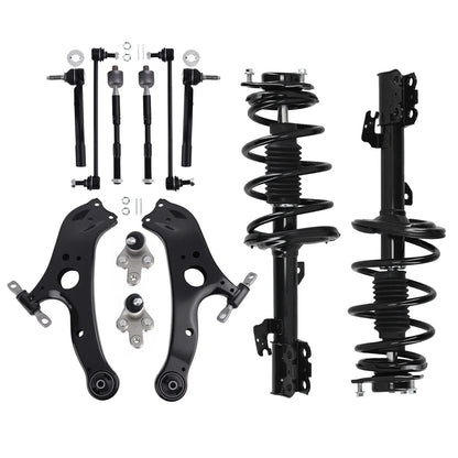 Set of 10 Front Struts for Toyota Sienna (2011–2014) AWD Lower Control Arms Sway Bar