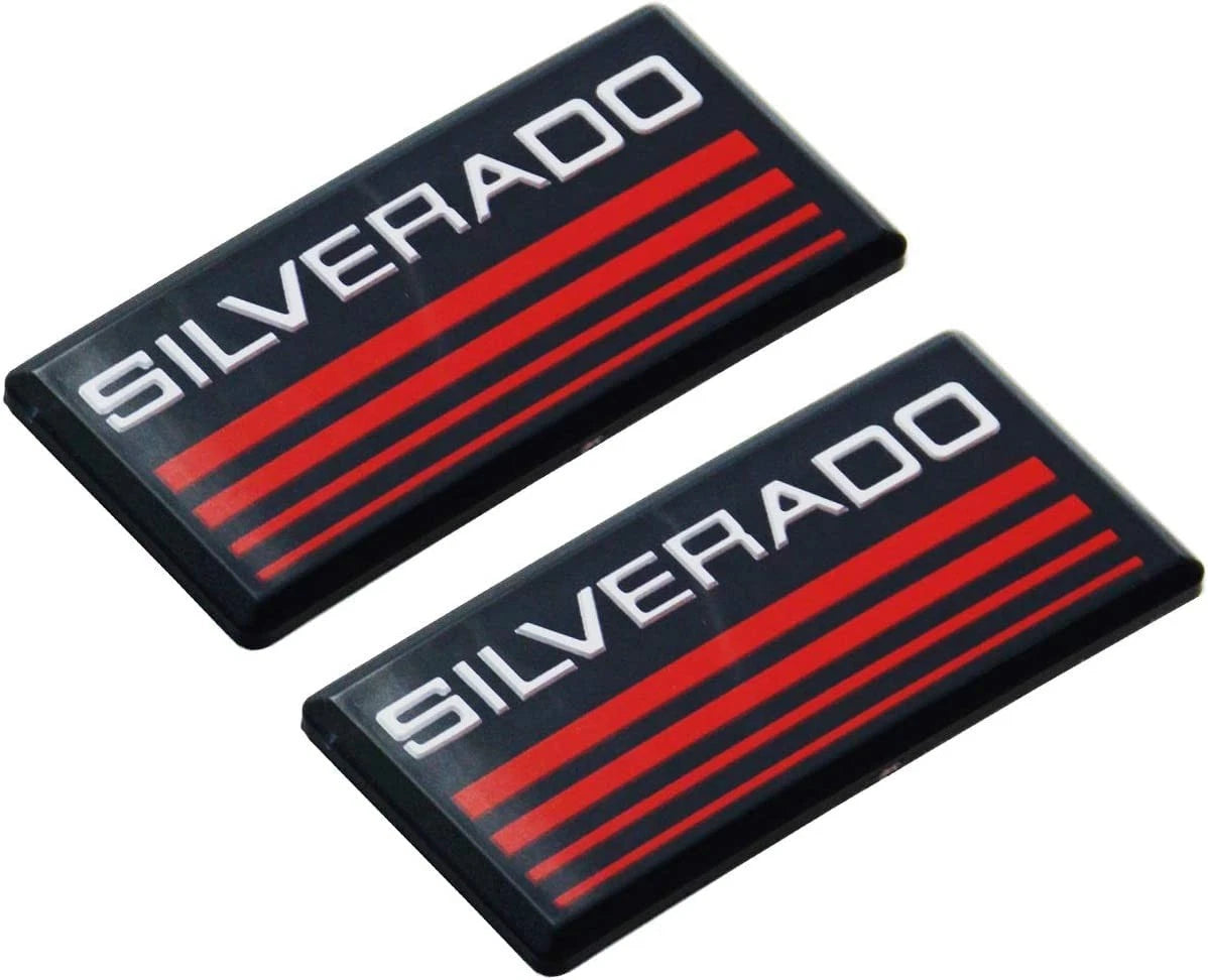 2X Cab Emblem Badge Decal Plate for Chevy Red Line