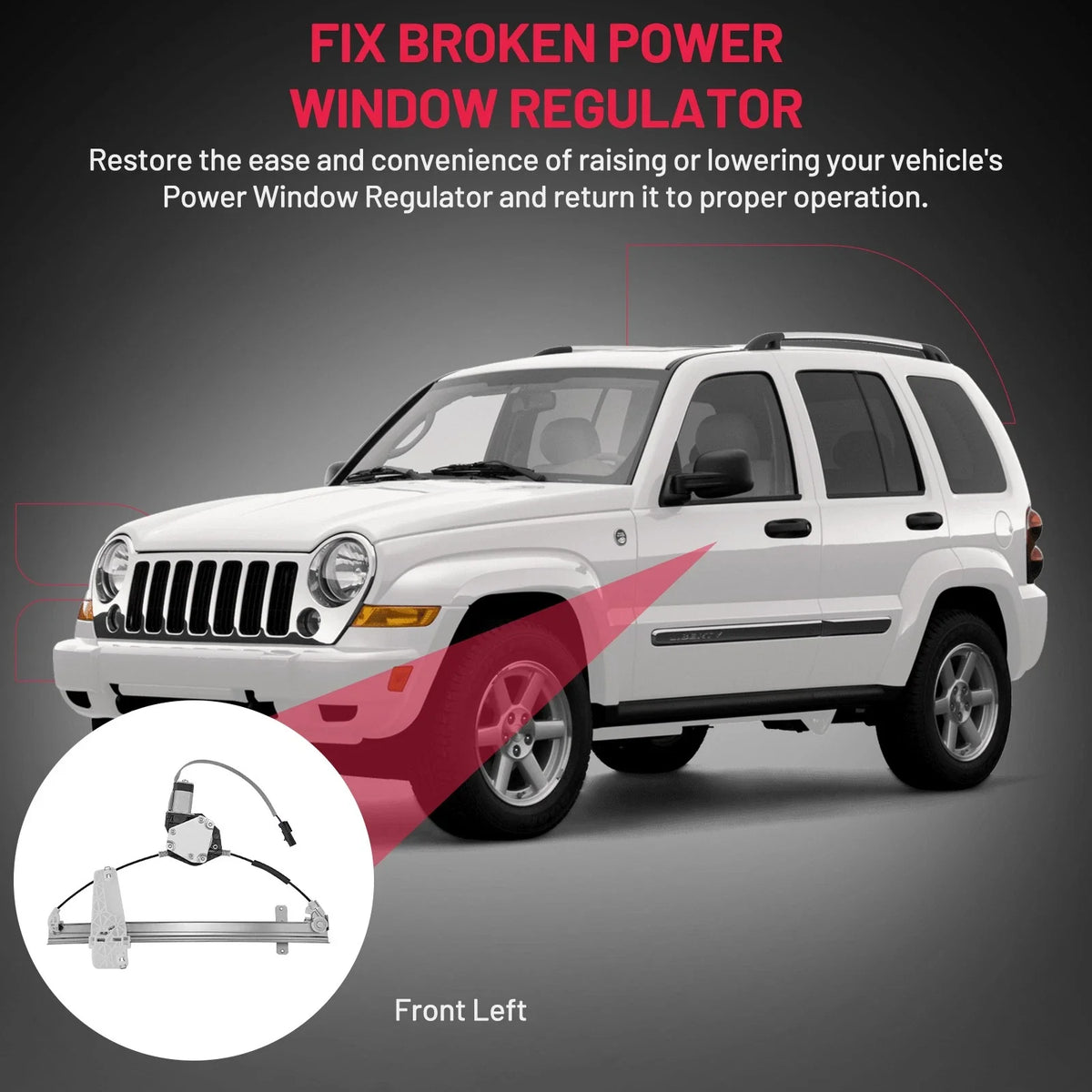 Power Window Regulator Assembly Front LH for Jeep Grand Cherokee (1999–2000) 741-552