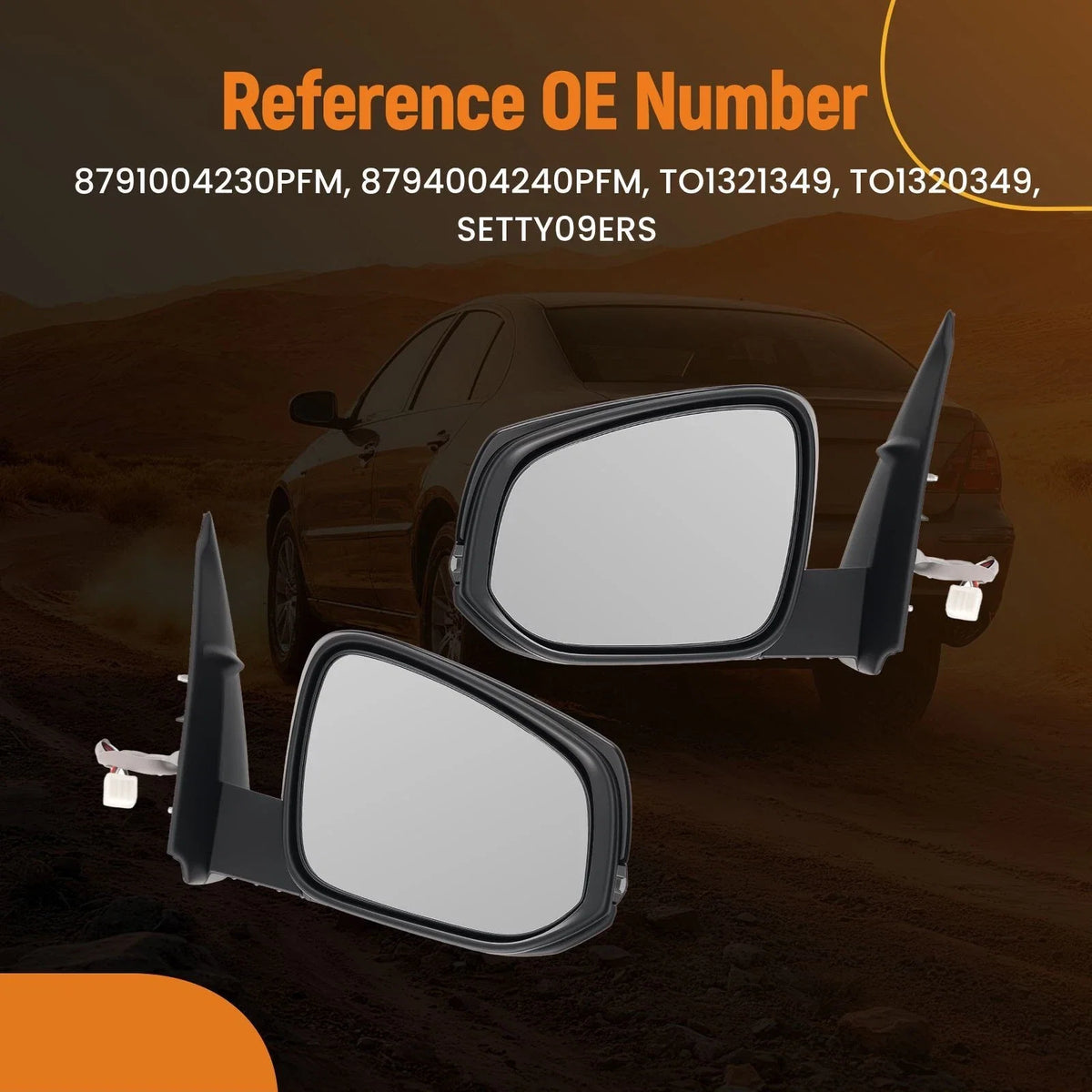 Rear View Side Mirror Set for Toyota Tacoma TRD Sport (2016–2023) Power Signal