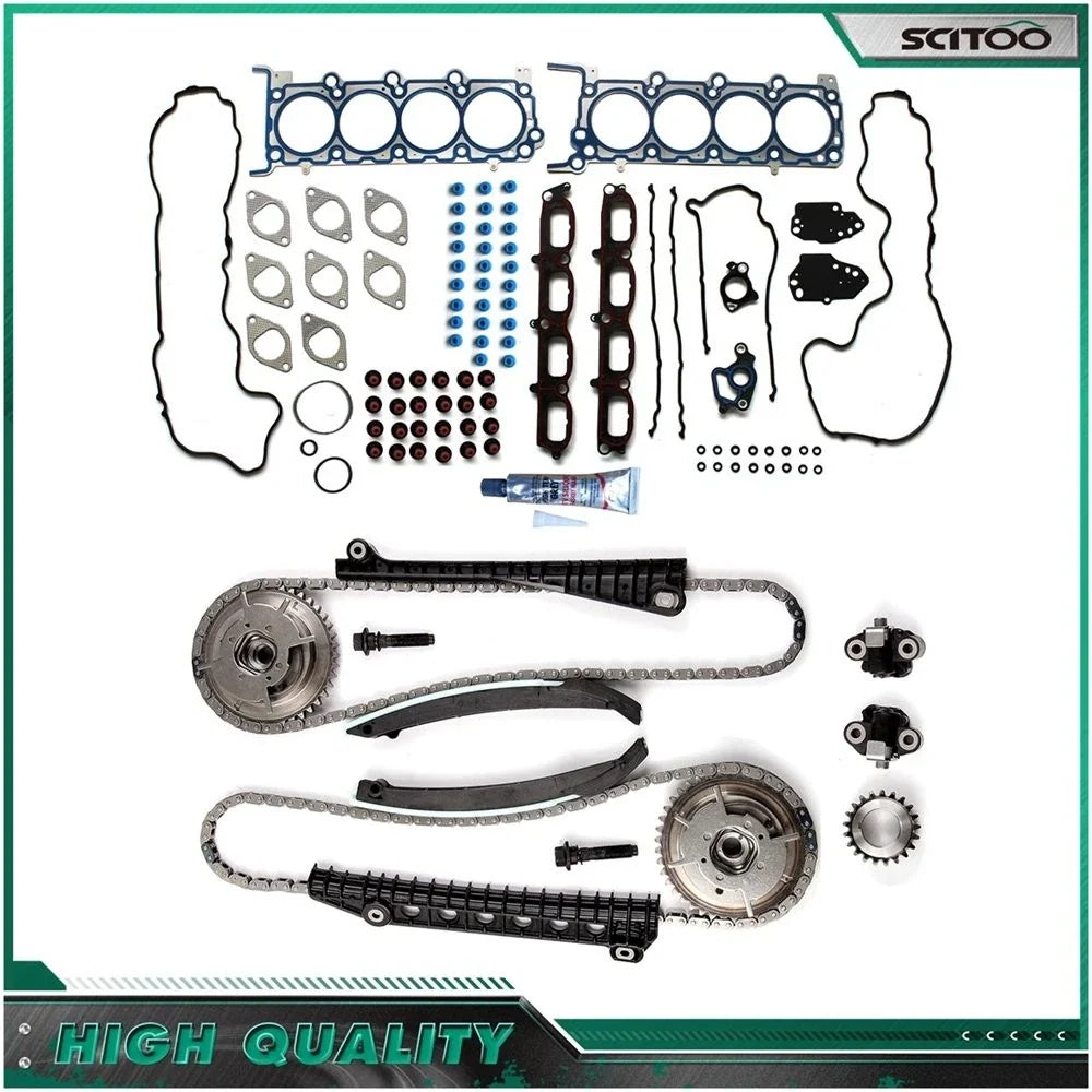 Timing Chain Kit Cam Phaser Head Gasket Set for Ford F-150 (2006)
