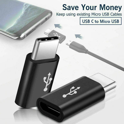 10 Pack Micro USB to Type C Adapter Converter