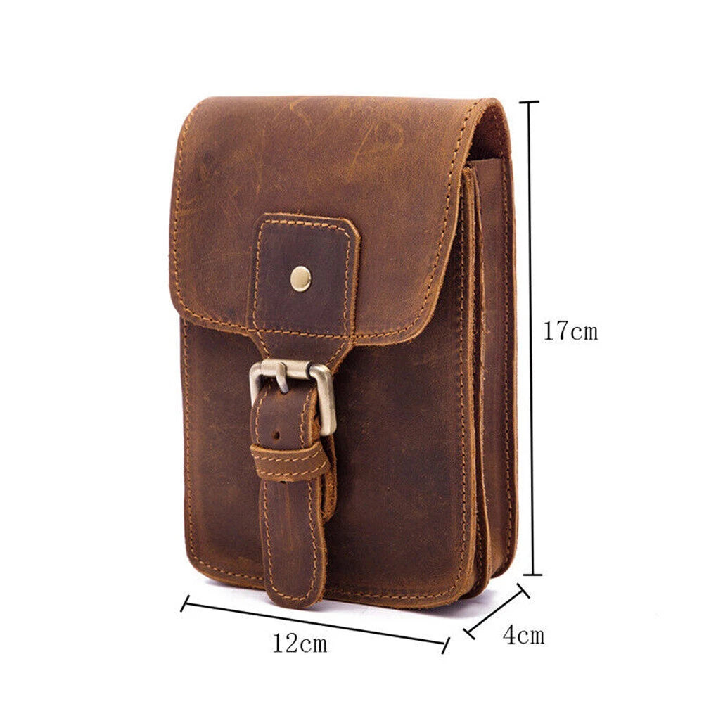 Small Leather Waist Bag Pouch for Men - Fanny Pack Belt Accessory