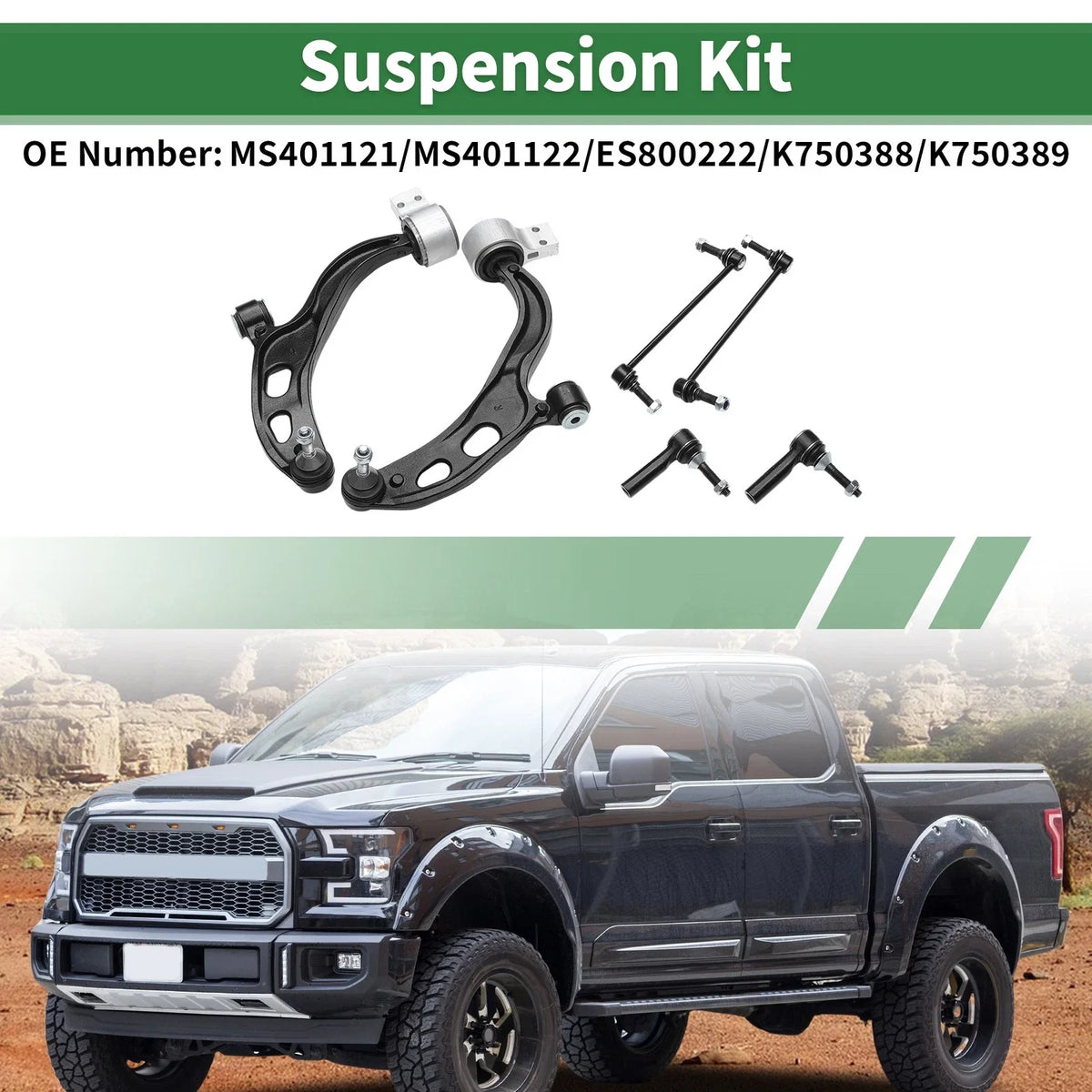 6 Pcs Front Lower Control Arms for Ford Flex (2010–2012) No.MS401121/MS401122