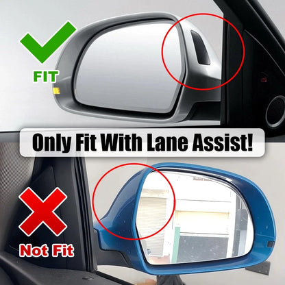 Gloss Black Mirror Cover Cap for Audi A3/S3 8P (2008–2009) w/ Lane Assist